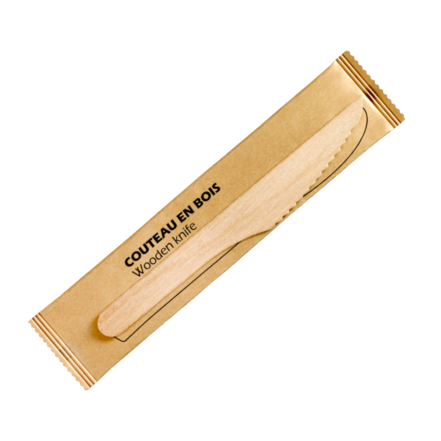 Disposable Wooden Knife Paper Wrapped
