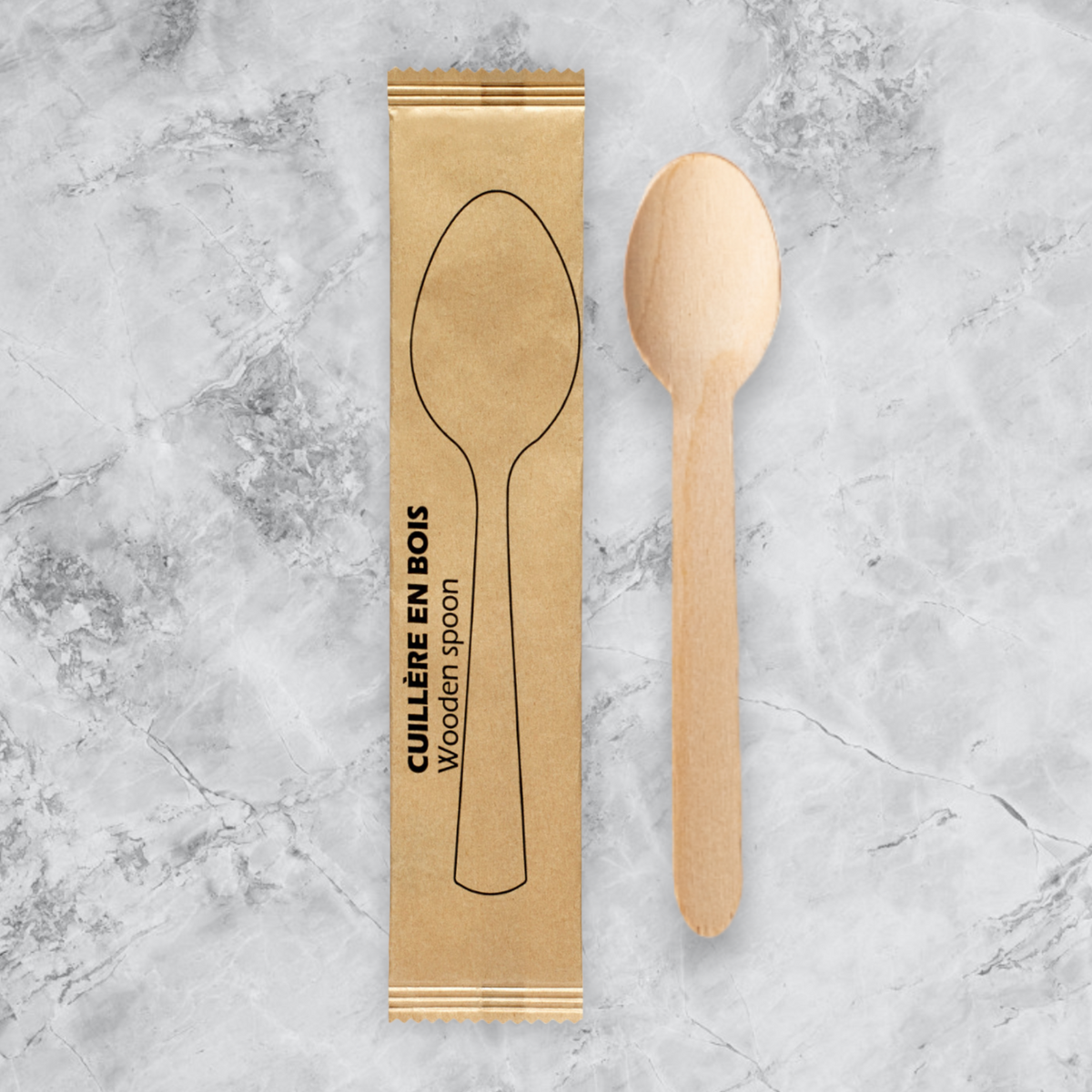 Individually Wrapped Wooden Spoons 6.3 Inch | Eco-Friendly Birchwood U ...