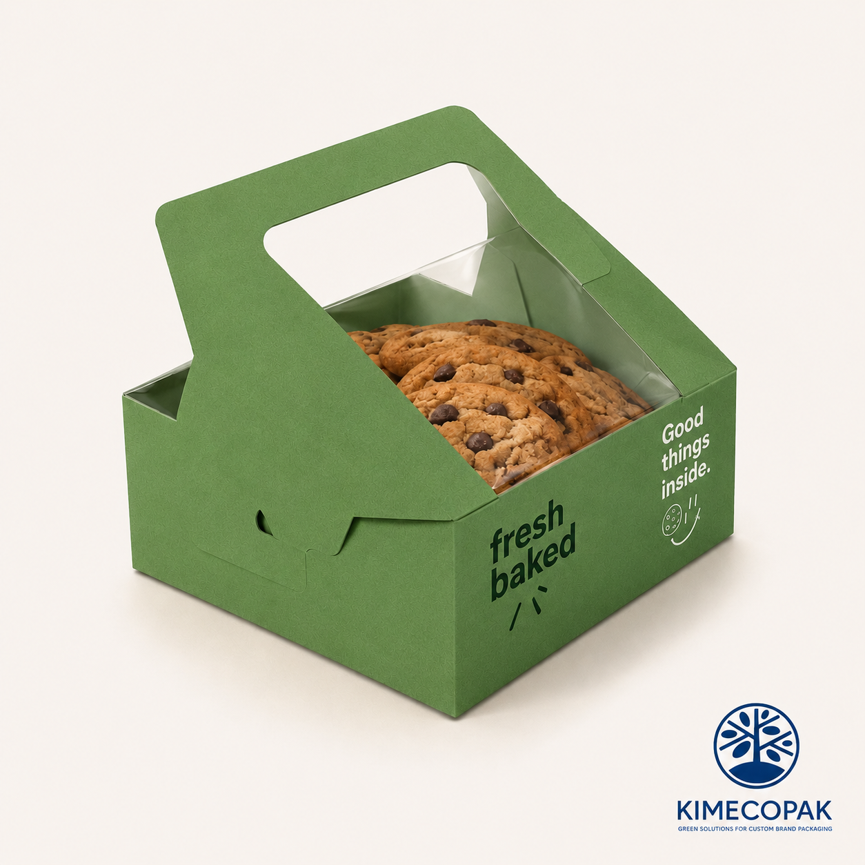 Premium Green Cookie Boxes for Bakeries, Cafés & Holiday Gift Packaging
