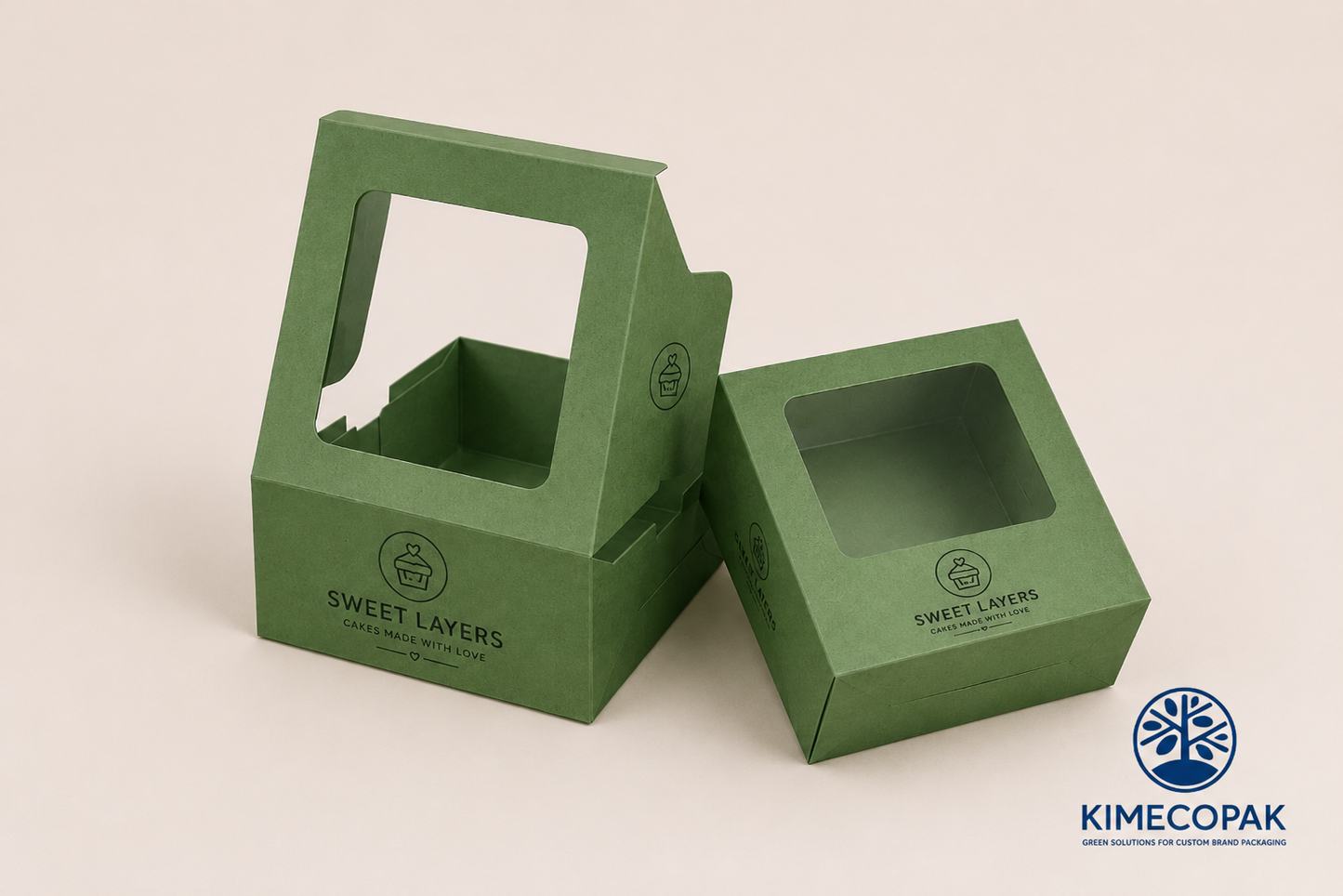 Premium Green Cookie Boxes for Bakeries, Cafés & Holiday Gift Packaging