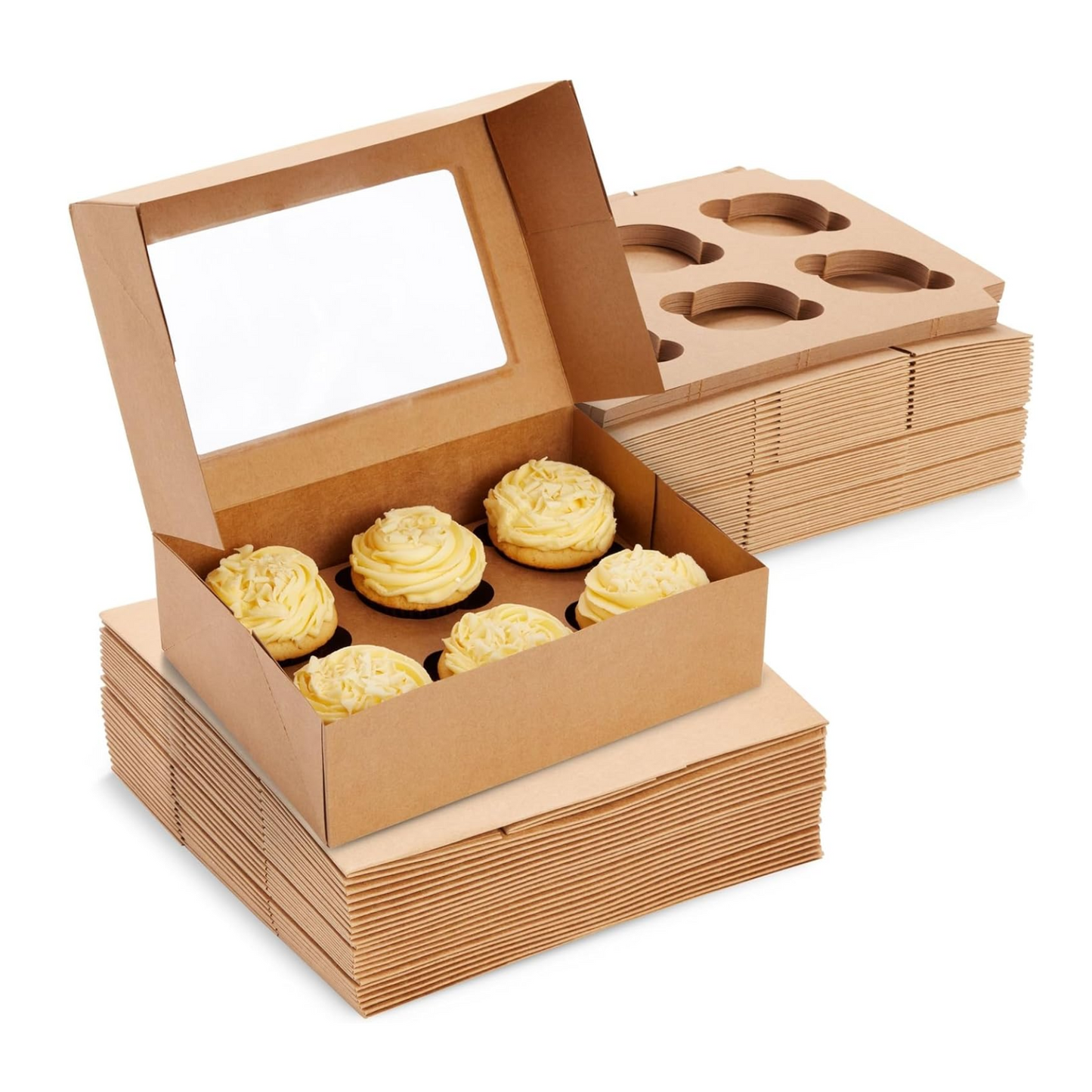 Kraft Cake Paper Boxes 6 Holes