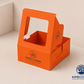 Orange cookie box | Window Box Square | Custom Logo Cookies Kraft Boxes 9 inch