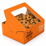 Orange cookie box | Window Box Square | Custom Logo Cookies Kraft Boxes 9 inch