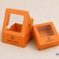 Orange cookie box | Window Box Square | Custom Logo Cookies Kraft Boxes 9 inch