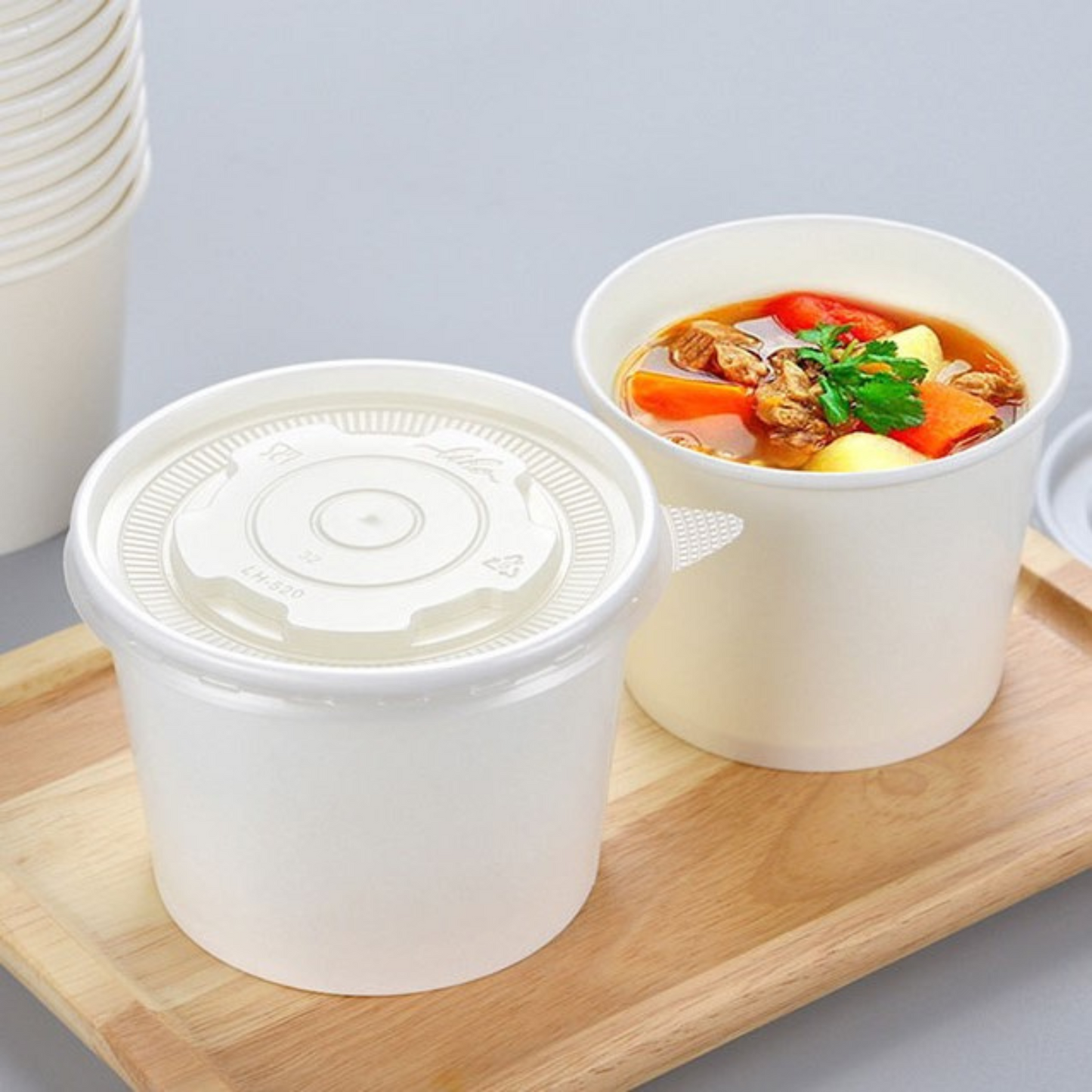 Disposable 16 Oz White Paper Soup Containers