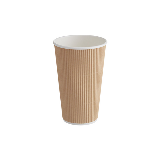 Ripple Wall Kraft Paper Cup 16 oz 