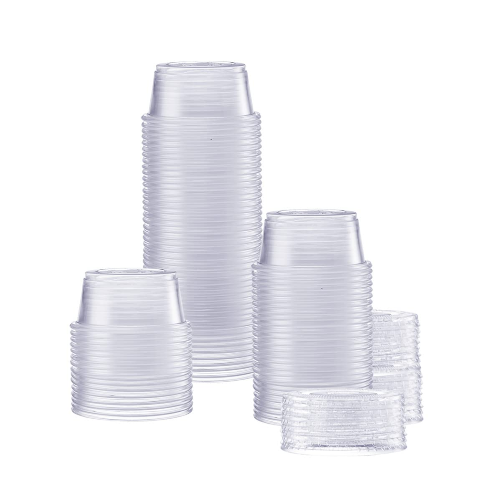SET 2 Oz Clear Portion Cups with Lids