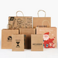 Custom Logo Kraft Paper Bags Twist Handles | Recycled Shopping Bags