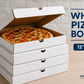 White Pizza Boxes Wholesale: 12 x 12 Inch, Plain or Custom Logo