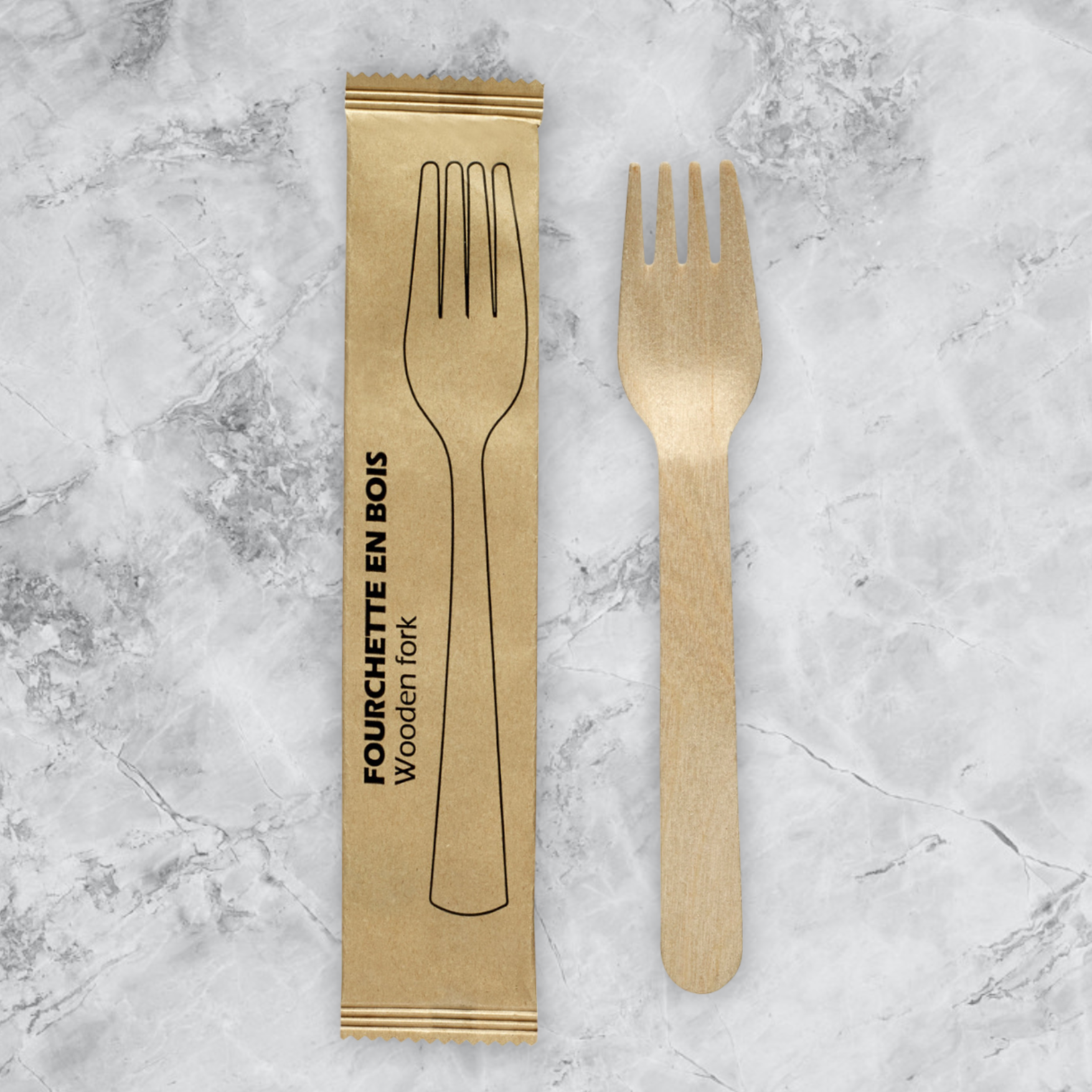 Individually Wrapped Forks Individually Wrapped Wooden Forks 6.3 Inches | Wholesale Price – KimEcopak
