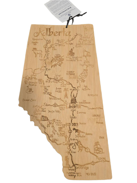 Destination Alberta Province Cutting Board Perfect for Décor, Serving & Chopping