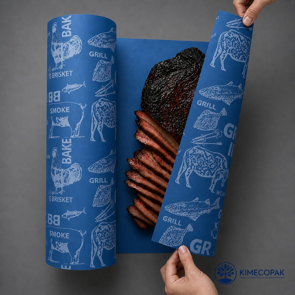 Blue Butcher Paper Roll | Bulk Orders, Custom Sizes & Logo