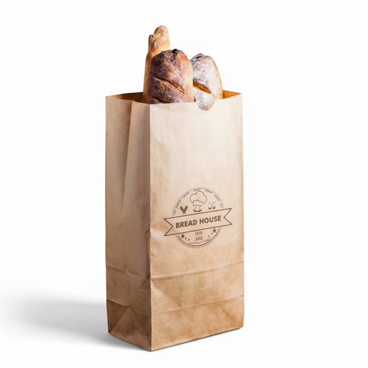 Custom Logo Paper Take out Bag No Handle | 12Lbs, 20 Lbs, 50 Lbs | Wholesale Canada