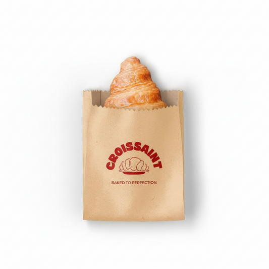 Custom Printed Kraft Paper Bakery Bags l For Sandwich, Cookie, Pastry, Food, Snack