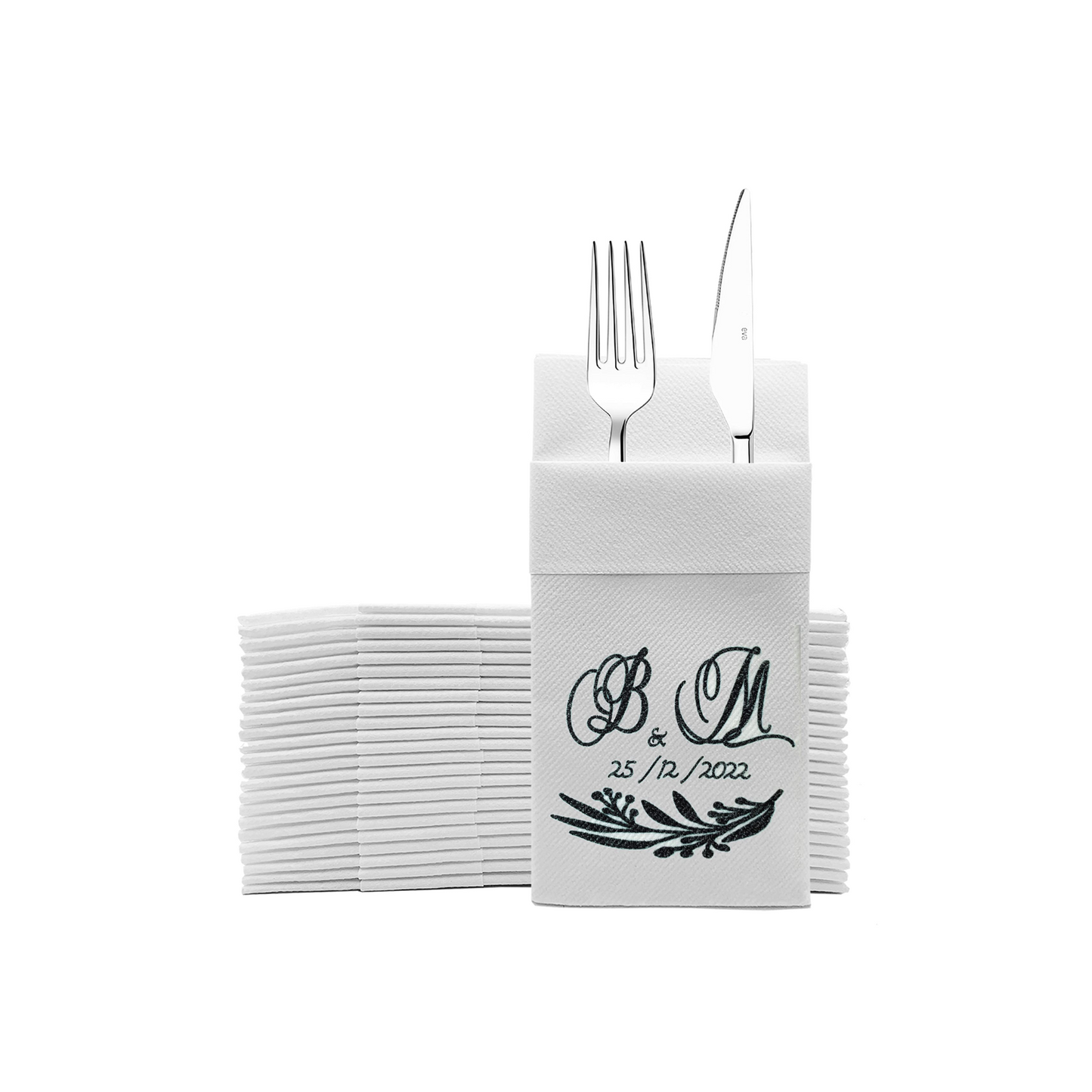 Custom Logo Linen-Like 1/8 Fold Dinner Napkin 1-ply