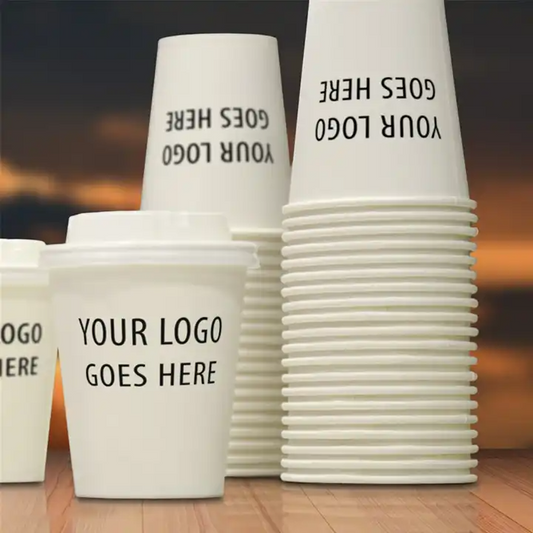 Custom White Paper Hot Cup & MOQ 10,000 | Single Wall | To Go Hot Cups for Coffee