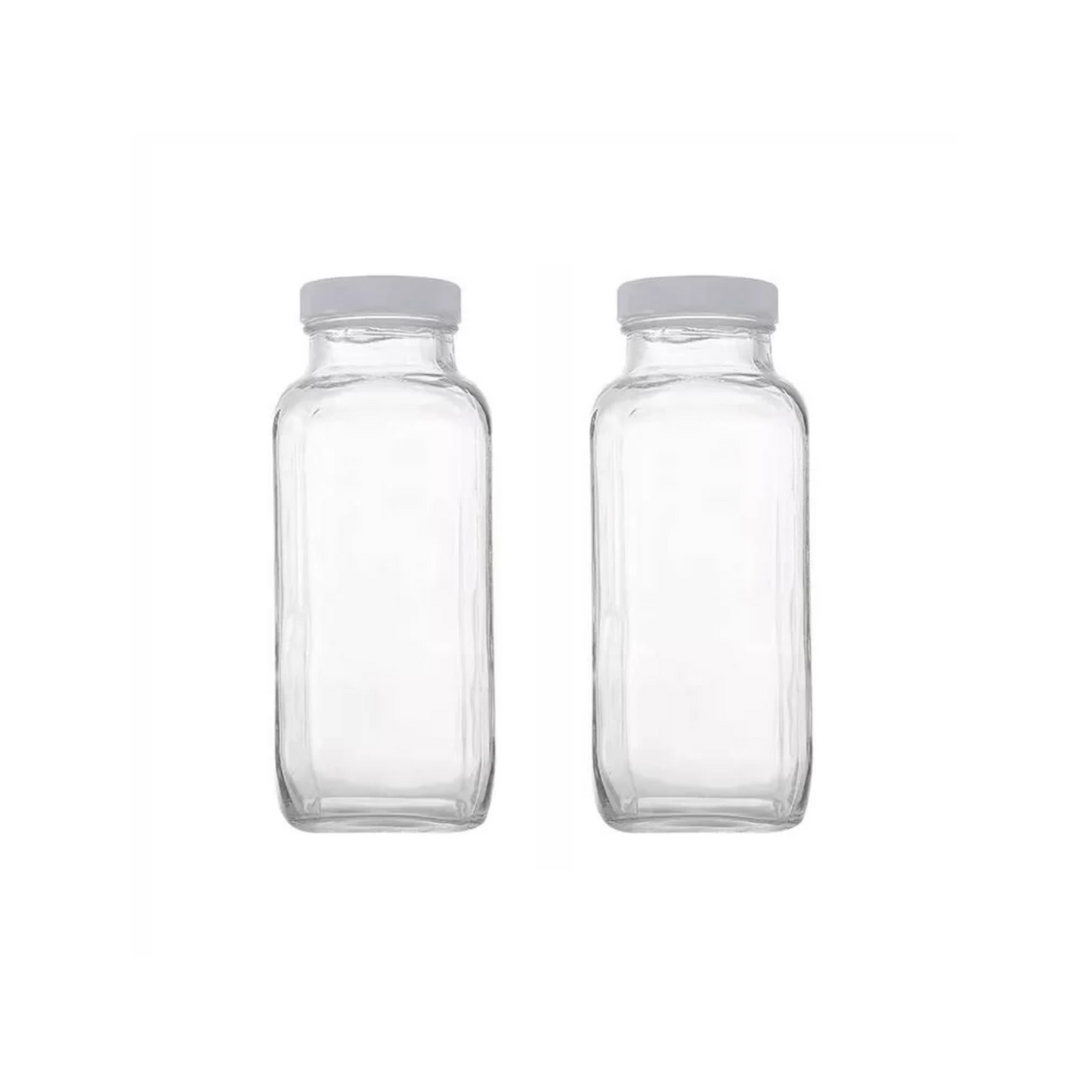 French Square Glass Jars With Lid 12 Oz