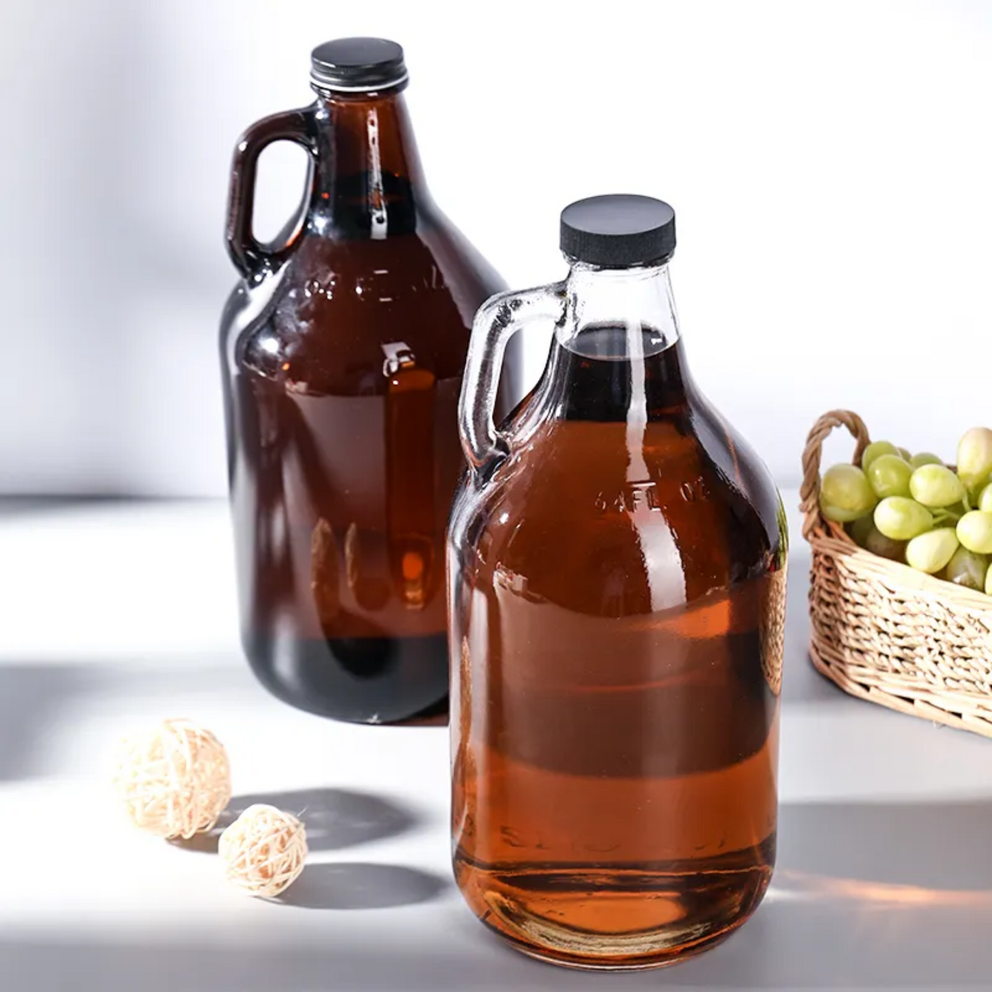 Reusable Glass Jug with Lid | 1/2 Gallon | For Juices, Kombucha, Ciders, Beers | Bulk Canada