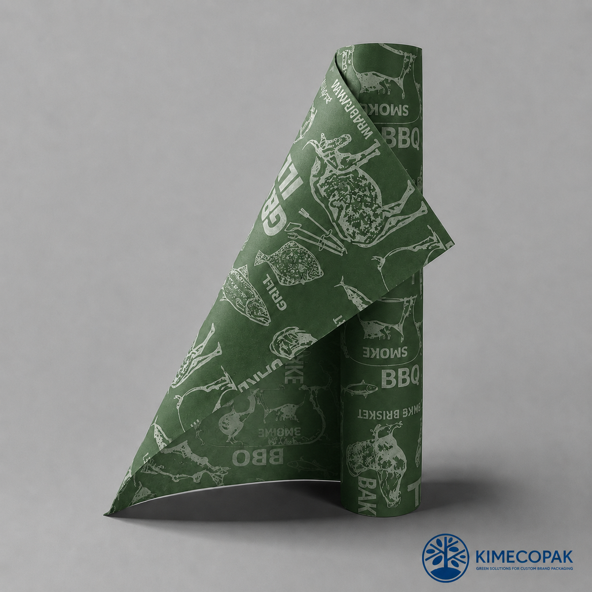 Custom Green Butcher Paper Roll | for Meat, BBQ & Sandwich Wrapping