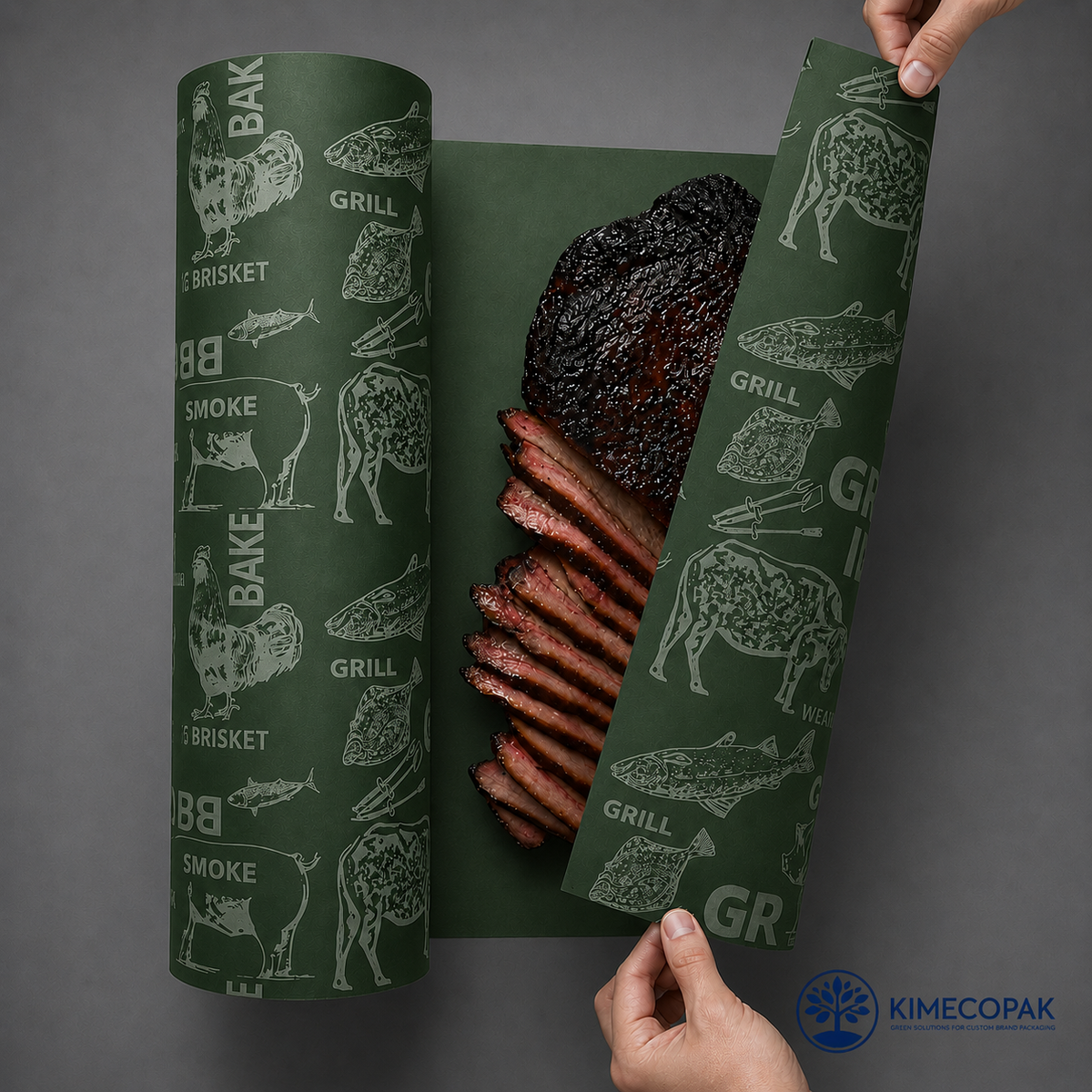 Custom Green Butcher Paper Roll | for Meat, BBQ & Sandwich Wrapping