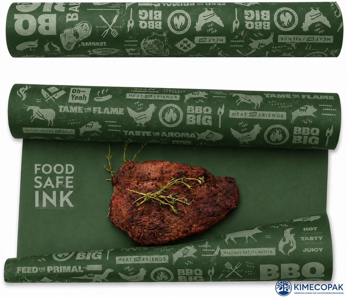Custom Green Butcher Paper Roll | for Meat, BBQ & Sandwich Wrapping