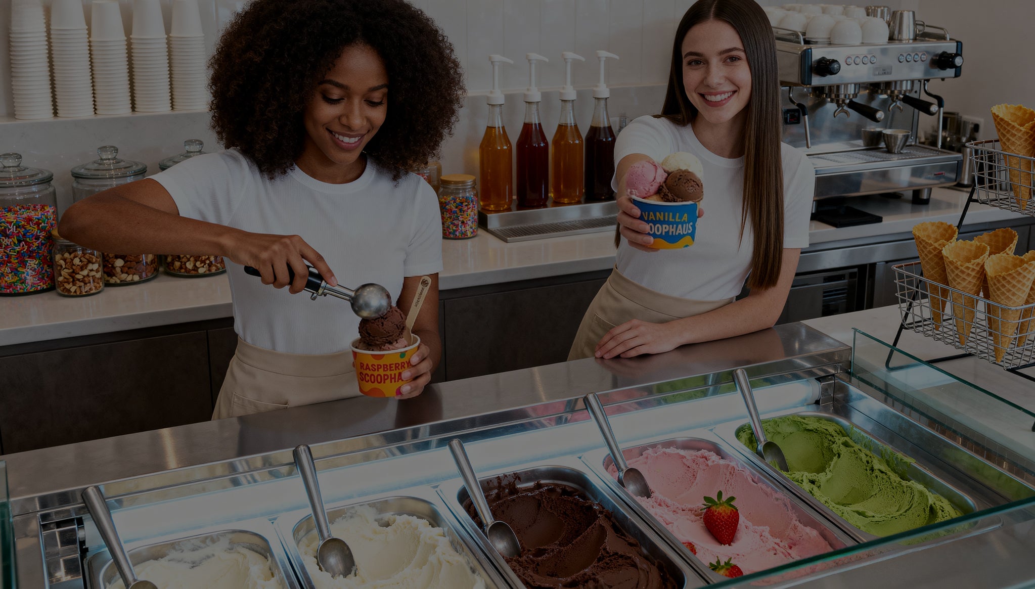 ice cream cup custom logo