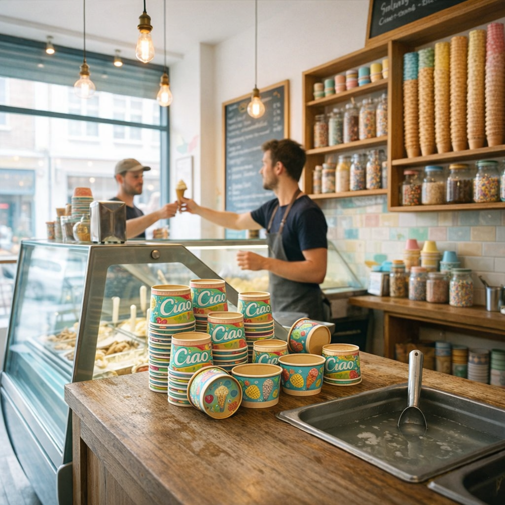 Personalized Paper Cup For Ice Cream Shop