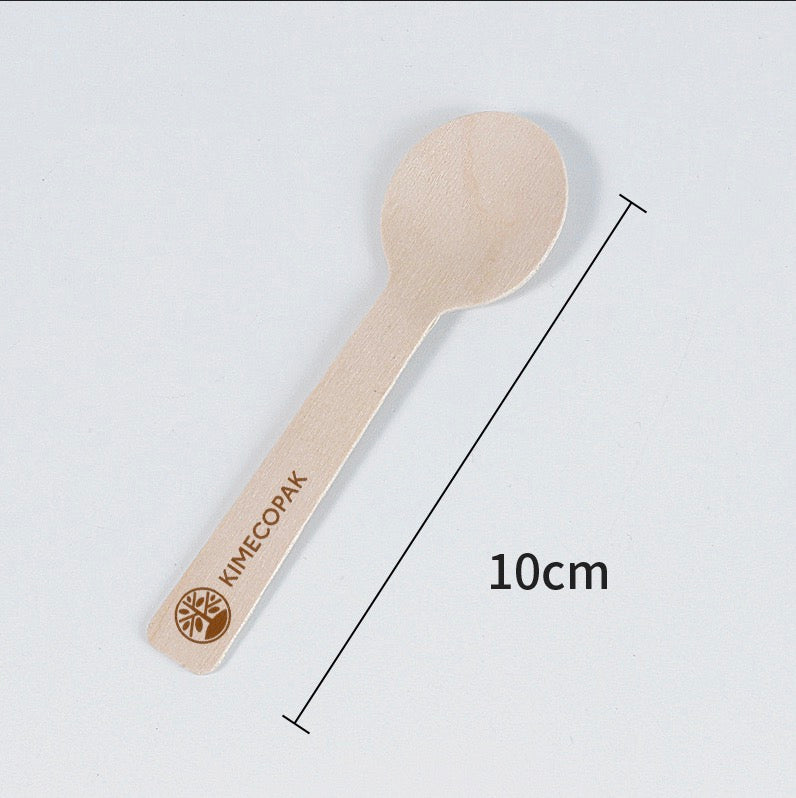 Eco-friendly Wooden Ice Cream & Dessert Spoons 10 CM
