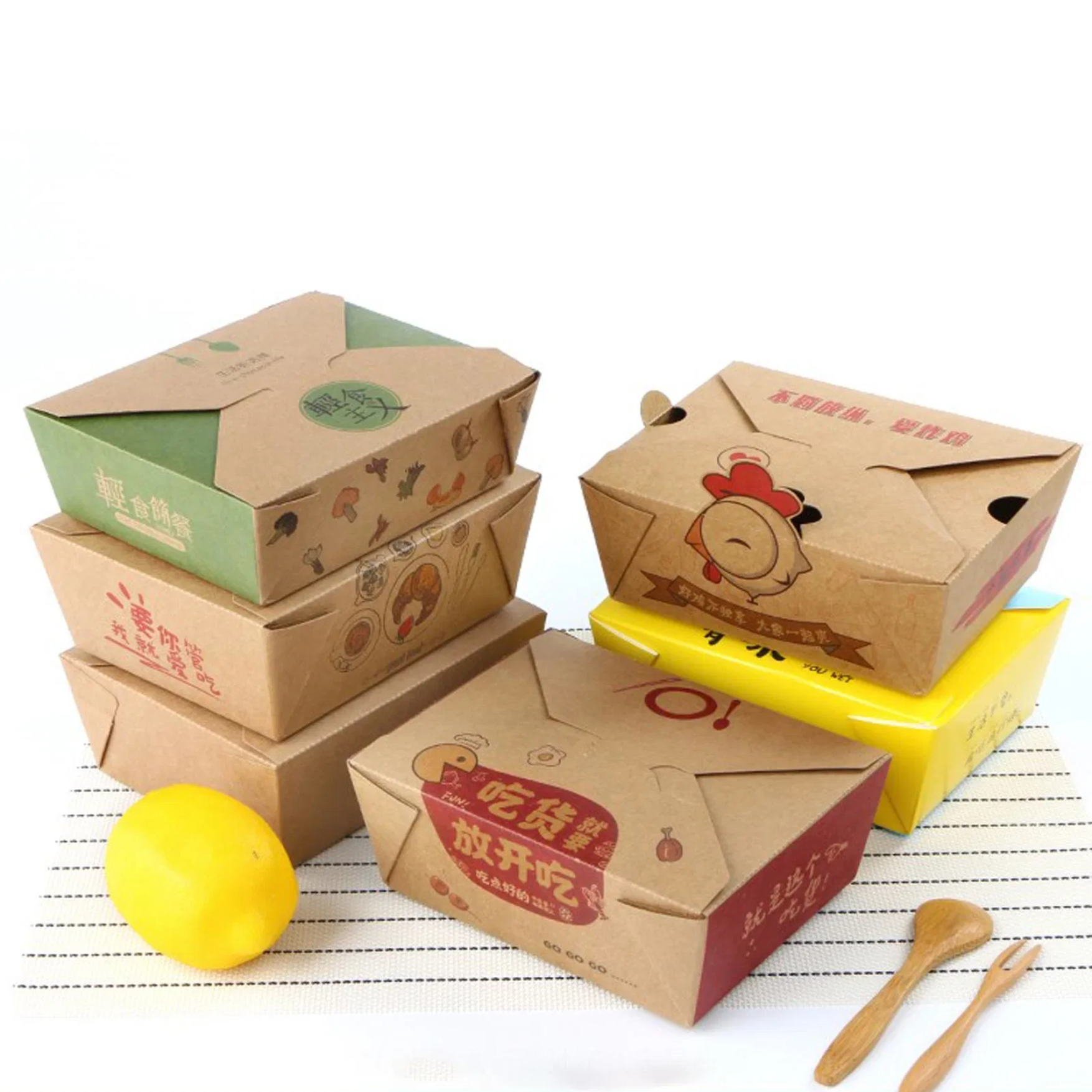 Eco-Friendly Kraft Paper Food Containers Custom Logo | To Go Orders ...