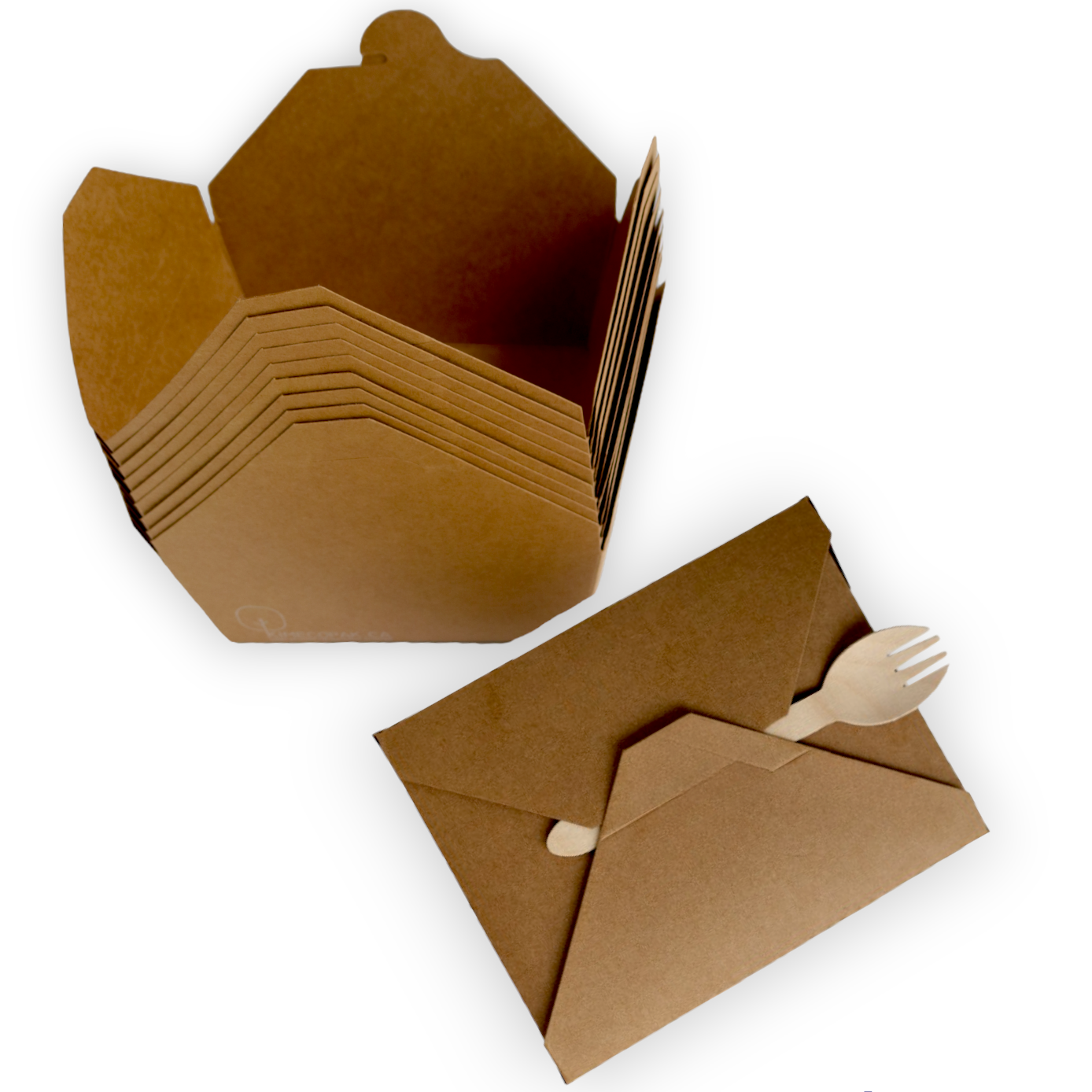 kraft paper boxes 45 oz with sporks