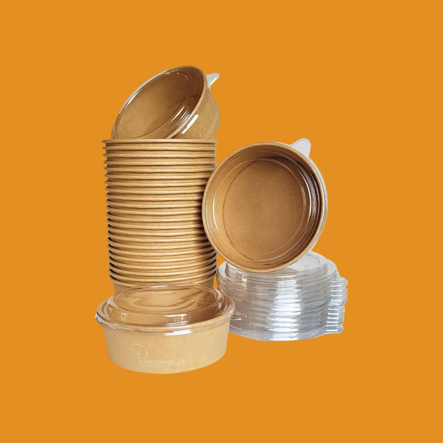 Lids of Kraft Paper Salad Bowl