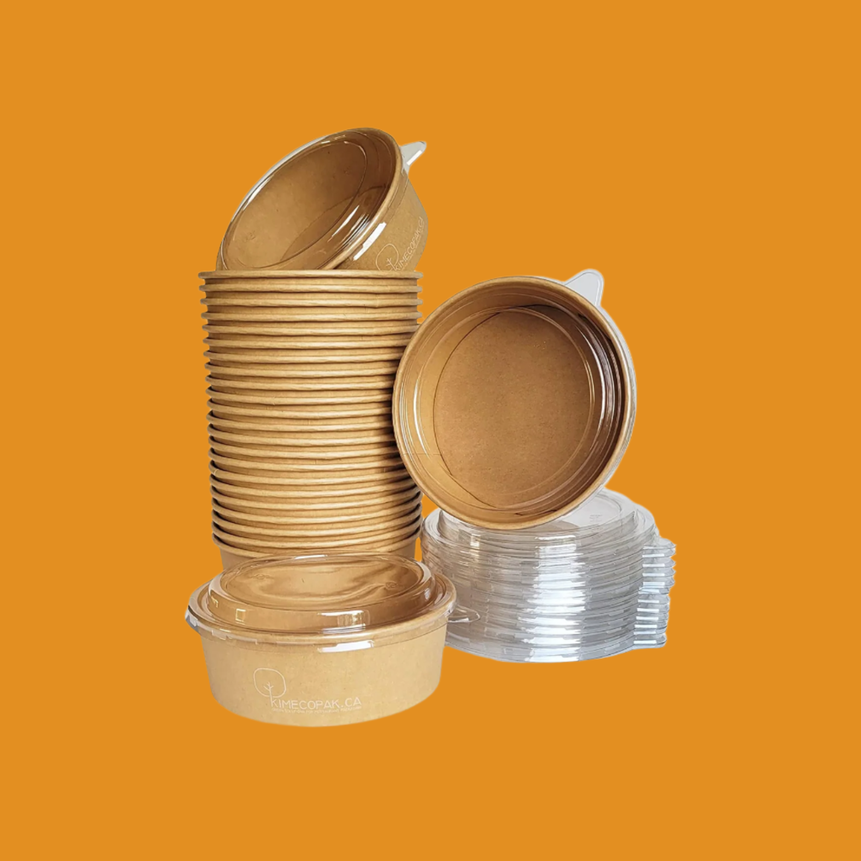 Lids of Kraft Paper Salad Bowl