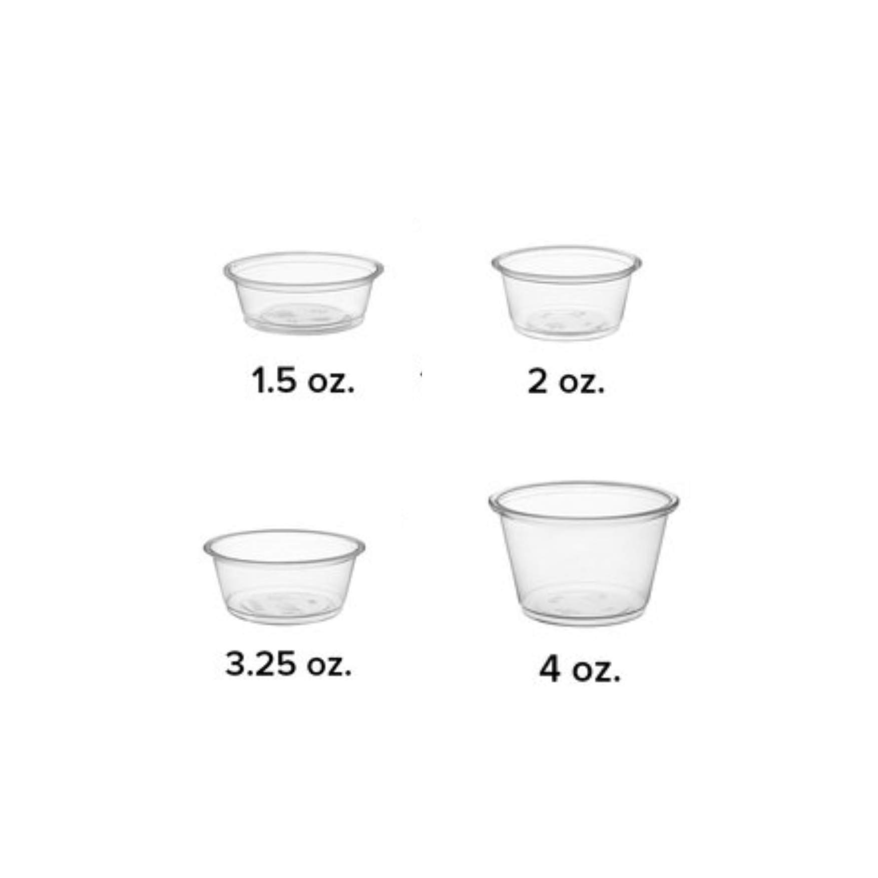 Sizes of portion cups