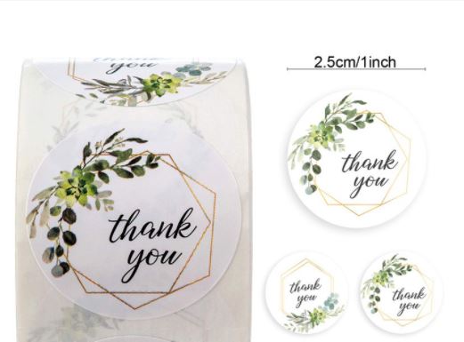 THANK YOU Stickers Roll _ (500 Pcs) - KimEcopak