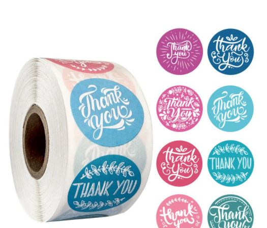 THANK YOU Stickers Roll _ (500 Pcs) - KimEcopak
