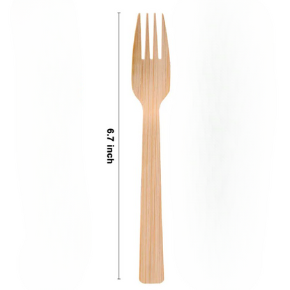 Bamboo Disposable Fork 6.7 inch